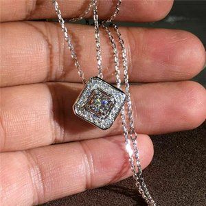 Women's White Sapphire & Silver Necklace